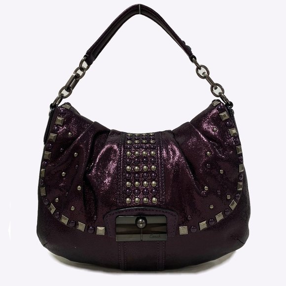 COACH 15358 Kristin Studded Metallic Hobo - Picture 1 of 9